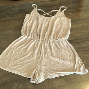 Nude strapless romper